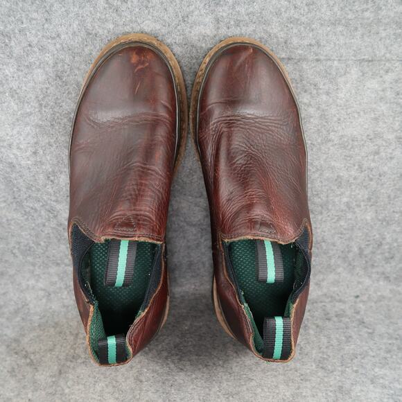 Georgia Giant Boots Mens 9.5 Leather Slip On Chelsea Brown Oil Resistant Casual main image 6